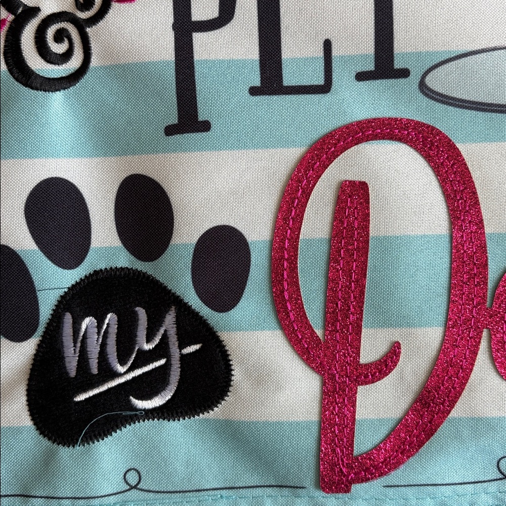 NWT - Evergreen appliqué Garden Flag - “i just want to drink wine & pet my dog” - Picture 5 of 5